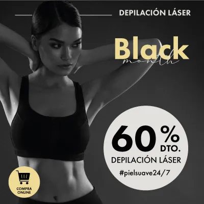 Promoción Black Month depilación láser 60% descuento